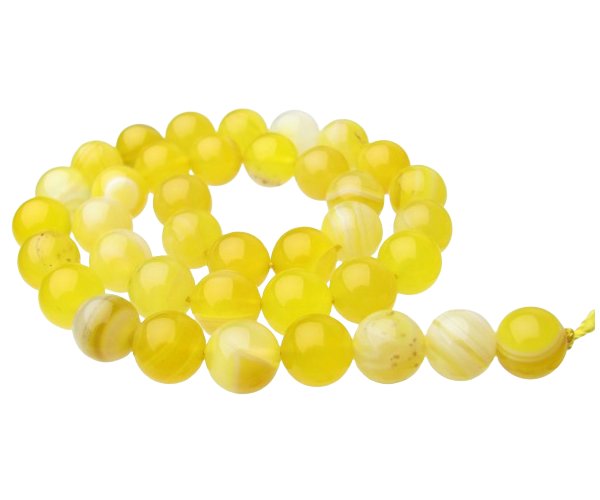 yellow dyed agate 10mm round beads