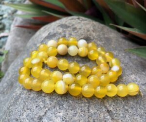 yellow agate 8mm round gemstone beads