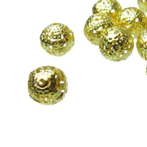 gold filigree beads 10mm