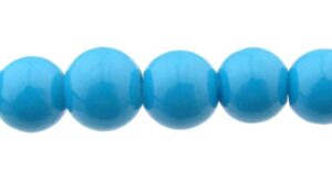 deep sky blue 6mm round glass beads