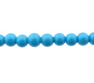 deep sky blue 6mm round glass beads