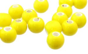 yellow ceramic macrame beads
