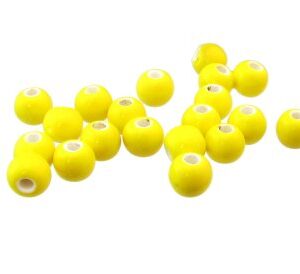 yellow ceramic macrame beads