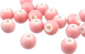 pink macrame beads
