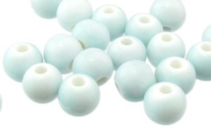 soft blue ceramic beads round