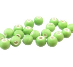 green ceramic round beads