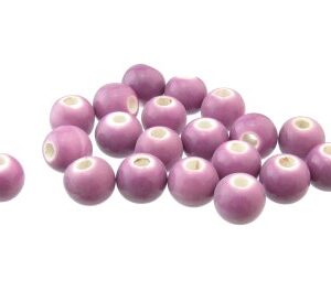 Purple ceramic round beads 8mm