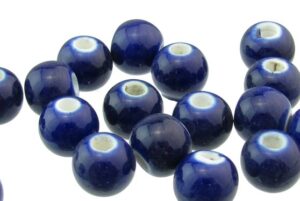 Royal Blue large hole ceramic beads macrame