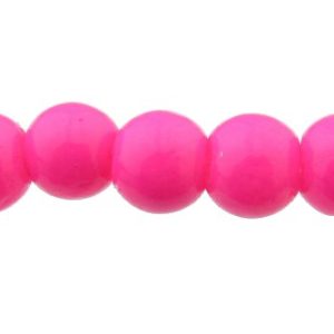 hot pink glass 4mm round beads