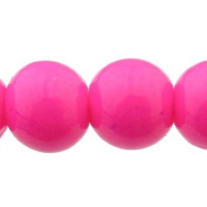 hot pink glass beads 6mm
