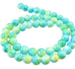 blue marble glass beads 8mm round