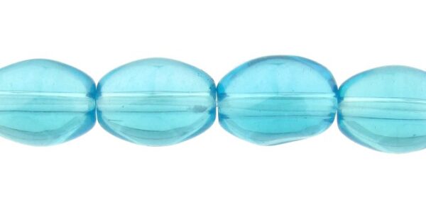 aqua blue glass oval beads