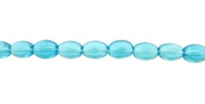 aqua blue glass oval beads