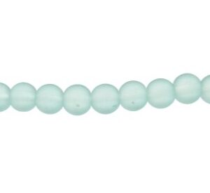 frosted blue glass beads 6mm