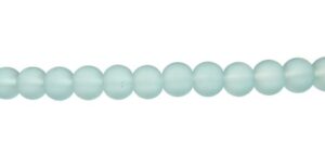 8mm frosted blue glass beads