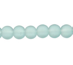 8mm frosted blue glass beads