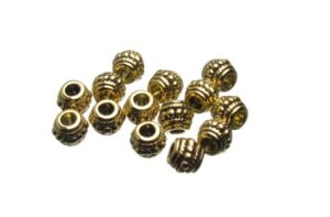 Gold Barrel Metal Beads