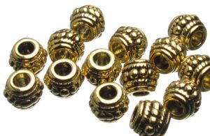 Gold Barrel Metal Beads