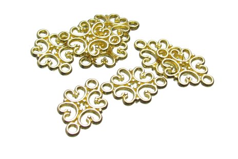 Bright Gold Toned Filigree Connector - 19mm [approx 22pcs] - My Beads
