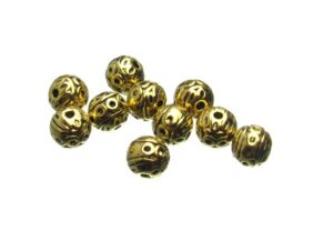 Gold Fancy Round Beads