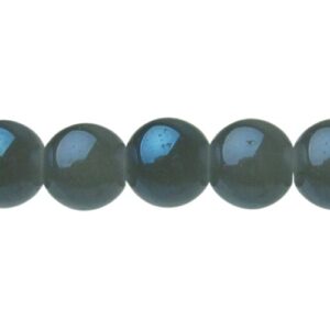 grey blue sheen glass round beads 8mm