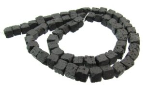 lava stone cube beads 6mm
