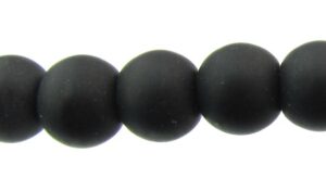 frosted black glass beads 6mm round