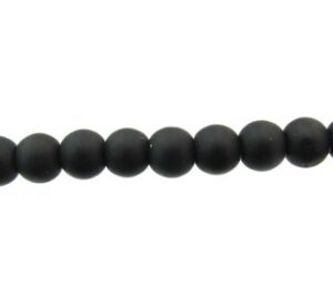 frosted black glass beads 6mm round