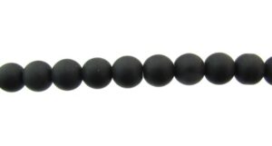 matte frosted black glass beads 8mm round
