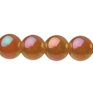 orange glass round beads 8mm