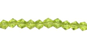 peridot green bicone crystal beads 4mm