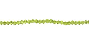 peridot green bicone crystal beads 4mm