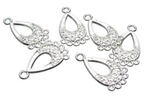 Silver Teardrop Chandelier Earrings