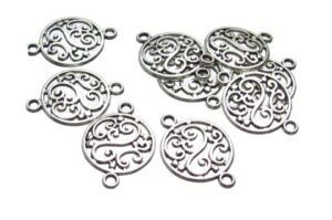 Silver Filigree connectors findings