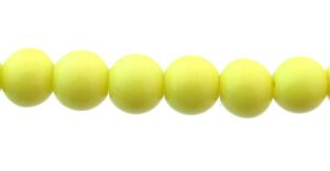yellow glass round beads 6mm