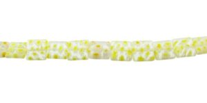light yellow square millefiori glass beads