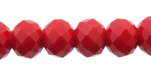 solid red crystal rondelle beads