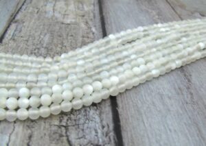 white moonstone 4mm round beads