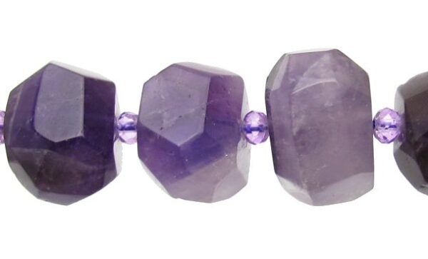 Amethyst faceted nugget beads