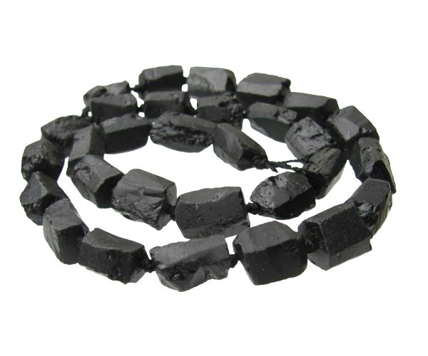 black tourmaline rough nugget gemstone beads