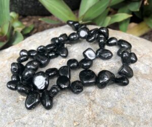 black tourmaline nugget gemstone beads