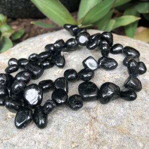 black tourmaline nugget gemstone beads