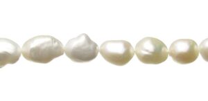 Elongated Nugget Freshwater Pearls white