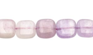 Amethyst puffy gemstone square beads