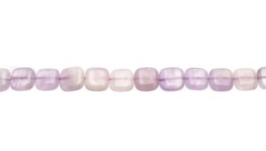 Amethyst puffy gemstone square beads