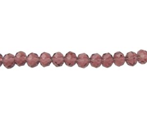 mauve crystal rondelle beads 4x6mm