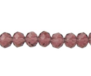 mauve crystal rondelle beads 4x6mm