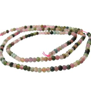 tourmaline faceted rondelle tiny gemstone beads