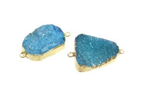 blue drusy gemstone connector
