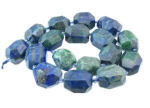 Chrysocolla faceted nugget beads